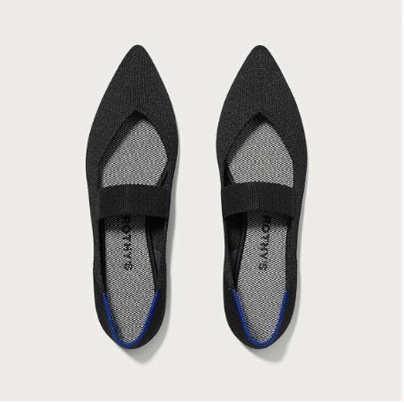 EUC Rothy's Black The Point Mary Jane Women's Slip-On, Pointed-Toe Flats - Picture 1 of 9